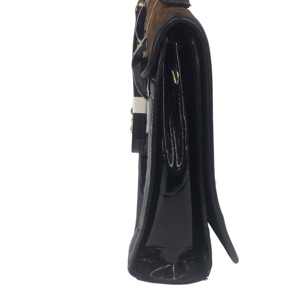 GENUINE LEATHER CHEETAH PRINT CONVERTIBLE CROSSBODY HANDBAG BAG SNAP CLOSURE - Picture 6 of 16